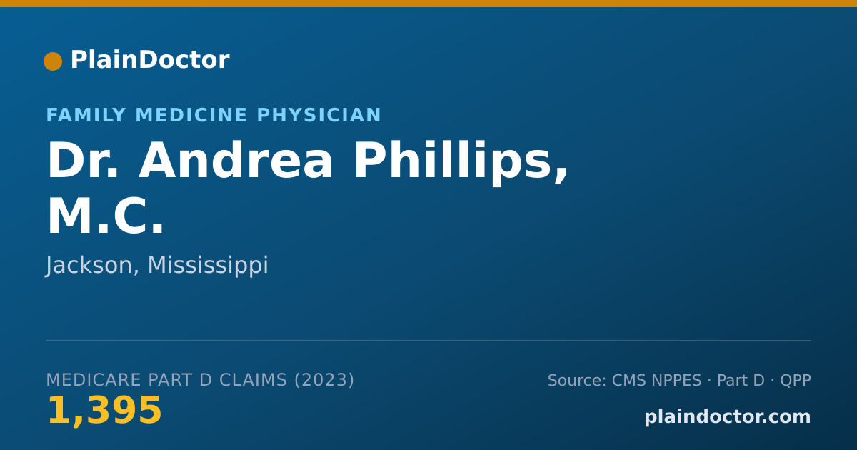 Shareable card for Andrea Phillips, M.C. - Family Medicine Physician, Jackson, MS
