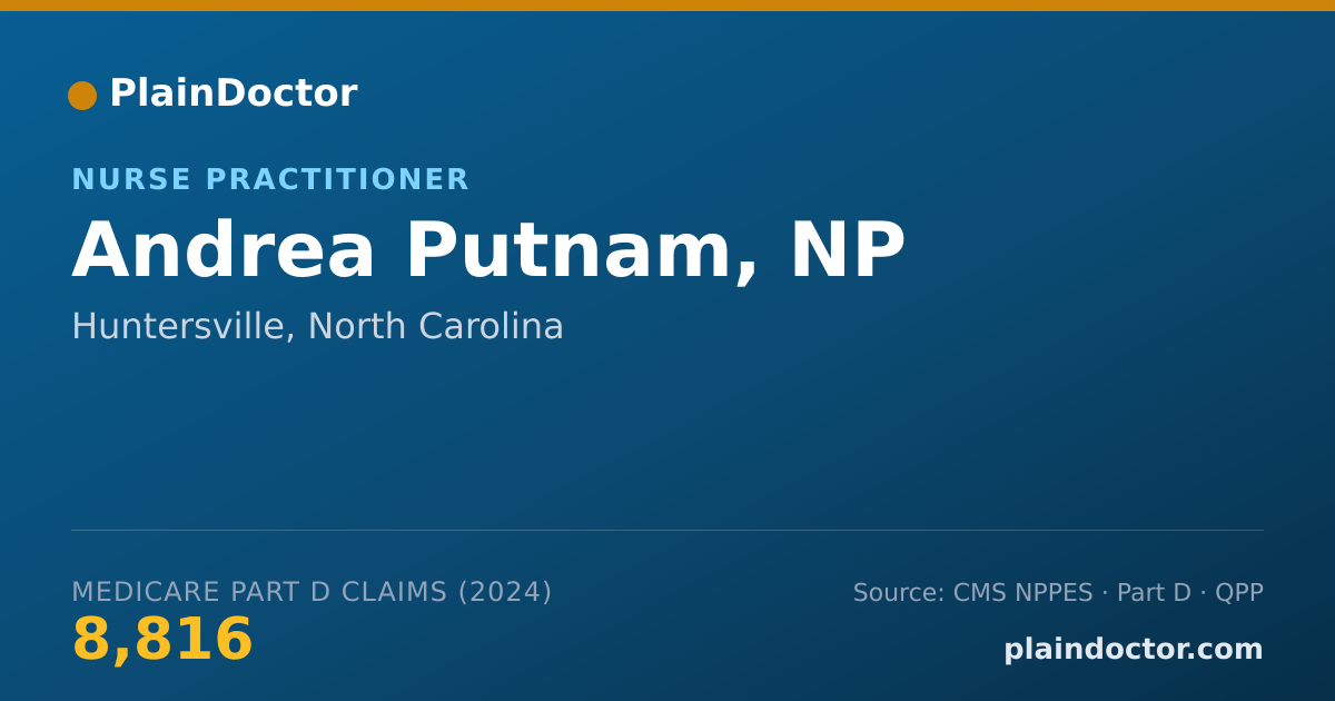 Shareable card for Andrea Putnam, NP - Nurse Practitioner, Huntersville, NC