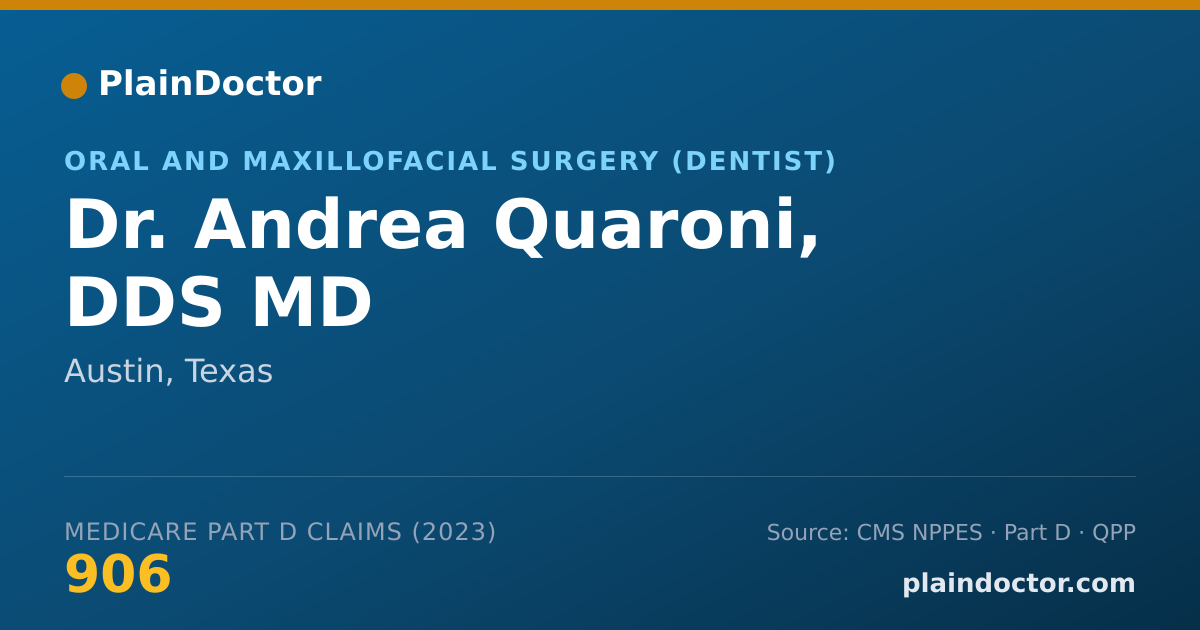 Shareable card for Andrea Quaroni, DDS MD - Oral and Maxillofacial Surgery (Dentist), Austin, TX