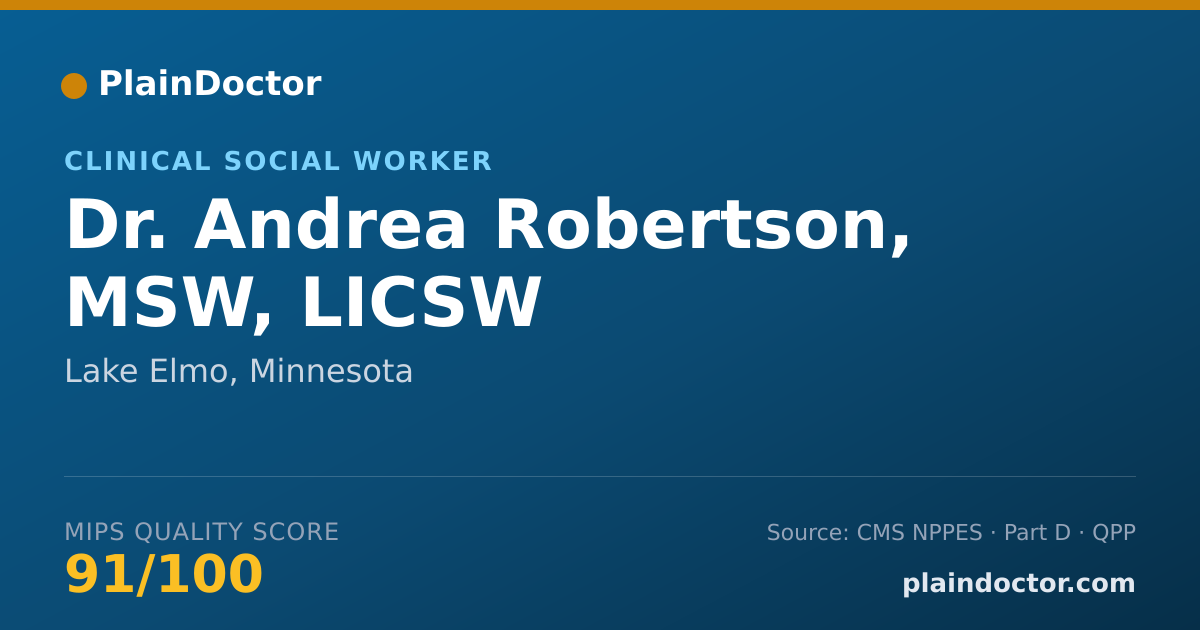 Shareable card for Andrea Robertson, MSW, LICSW - Clinical Social Worker, Lake Elmo, MN