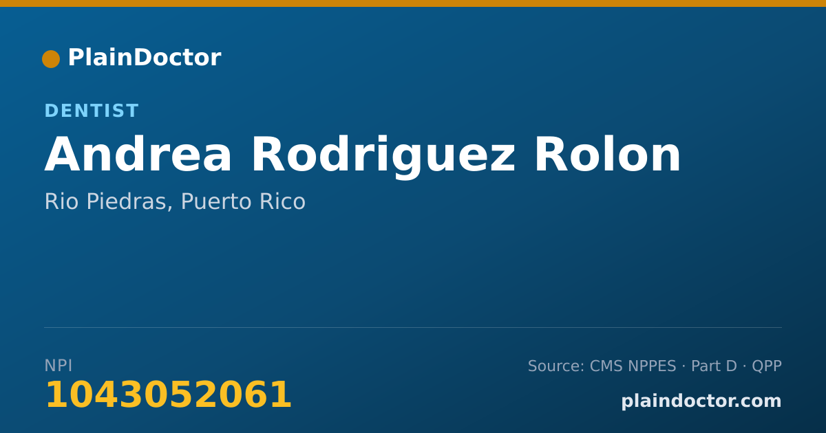 Shareable card for Andrea Rodriguez Rolon - Dentist, Rio Piedras, PR