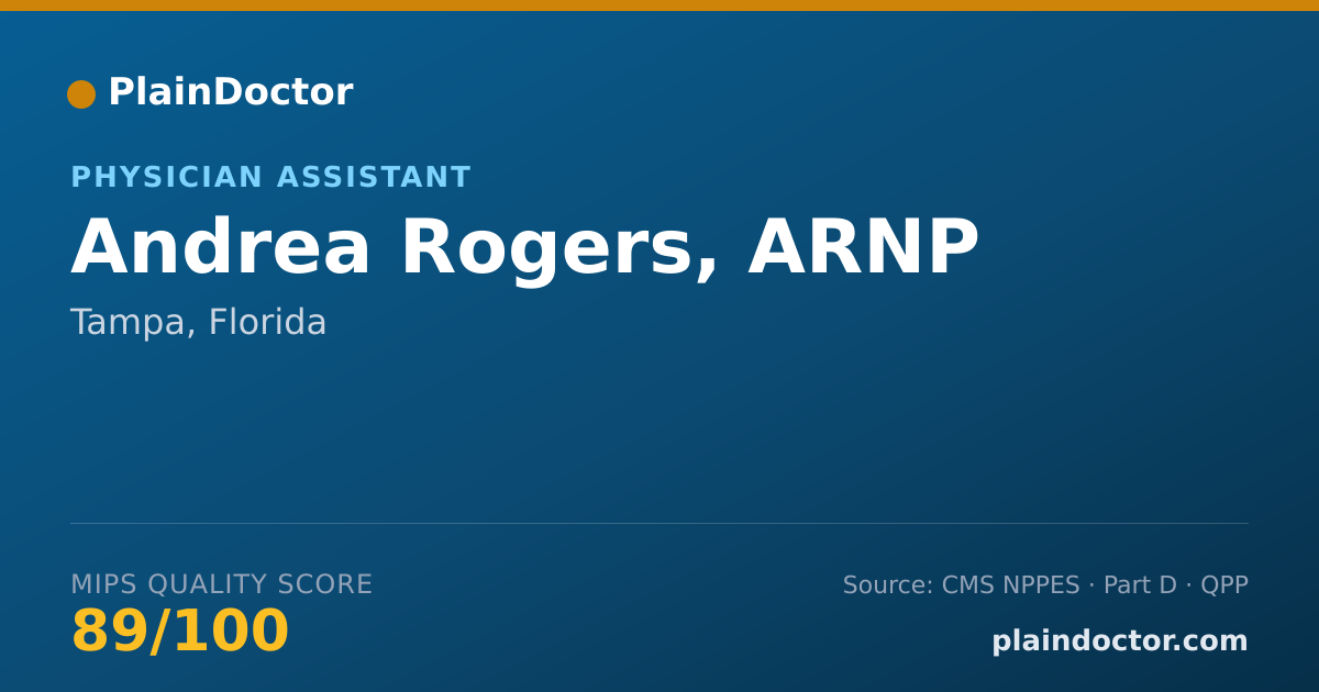 Shareable card for Andrea Rogers, ARNP - Physician Assistant, Tampa, FL