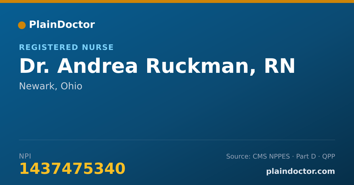 Shareable card for Andrea Ruckman, RN - Registered Nurse, Newark, OH