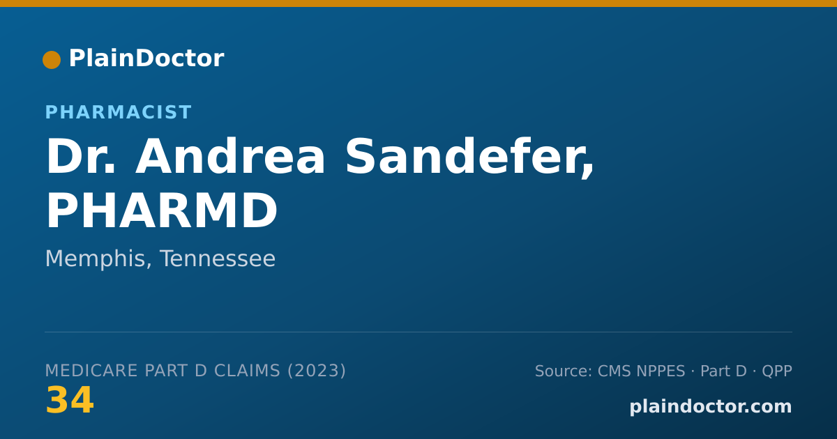Shareable card for Andrea Sandefer, PHARMD - Pharmacist, Memphis, TN