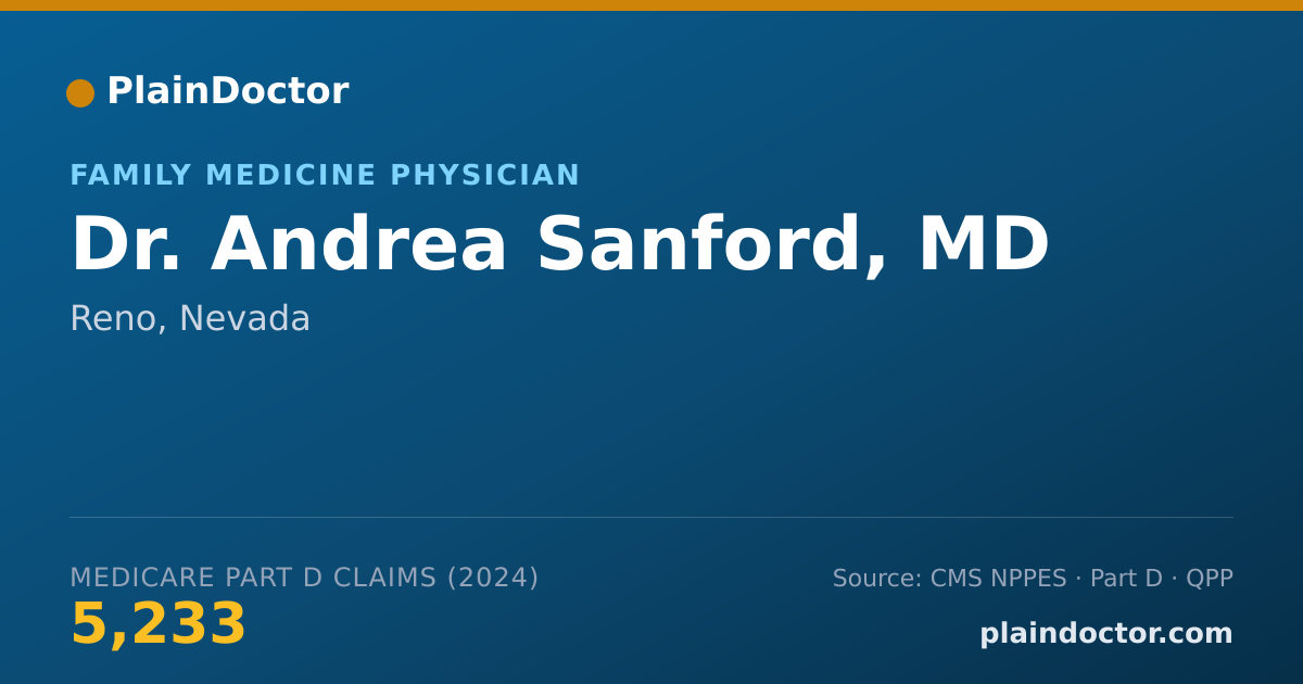 Shareable card for Andrea Sanford, MD - Family Medicine Physician, Reno, NV