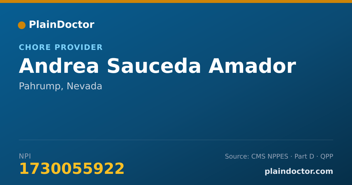 Shareable card for Andrea Sauceda Amador - Chore Provider, Pahrump, NV