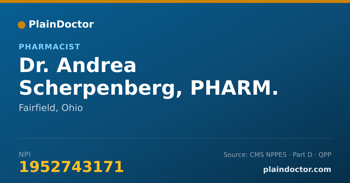 Shareable card for Andrea Scherpenberg, PHARM. D. - Pharmacist, Fairfield, OH