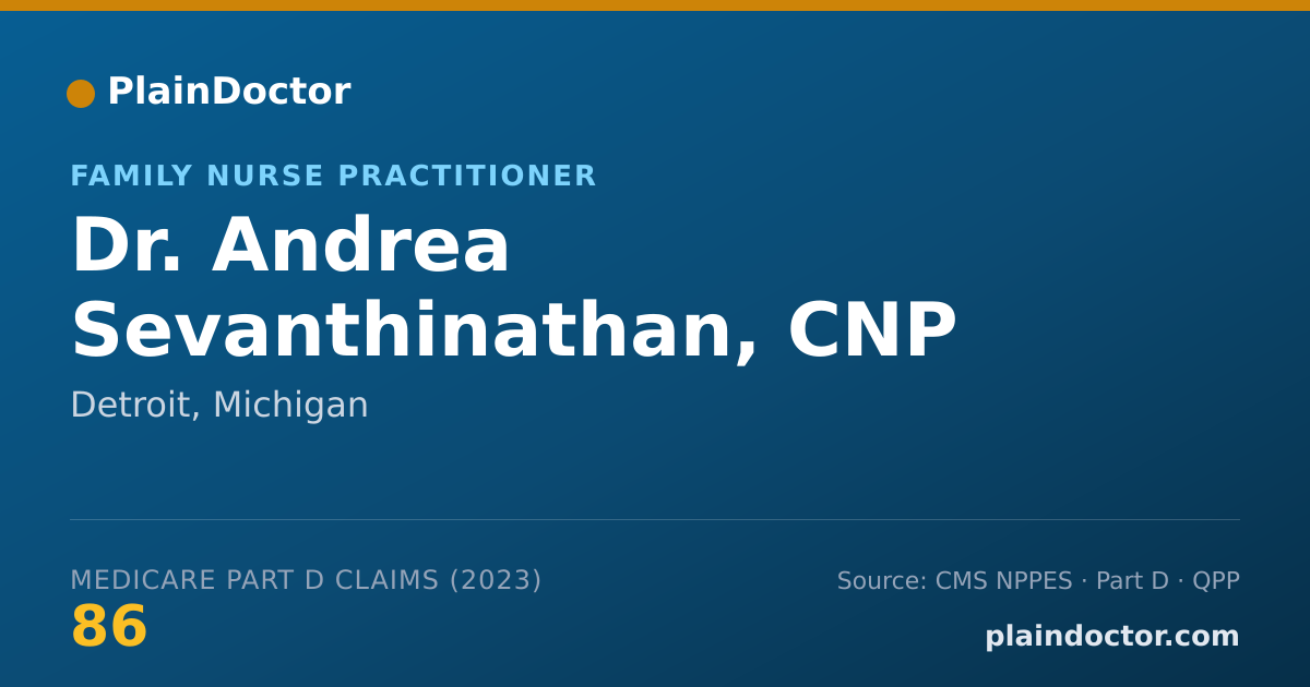 Shareable card for Andrea Sevanthinathan, CNP - Family Nurse Practitioner, Detroit, MI