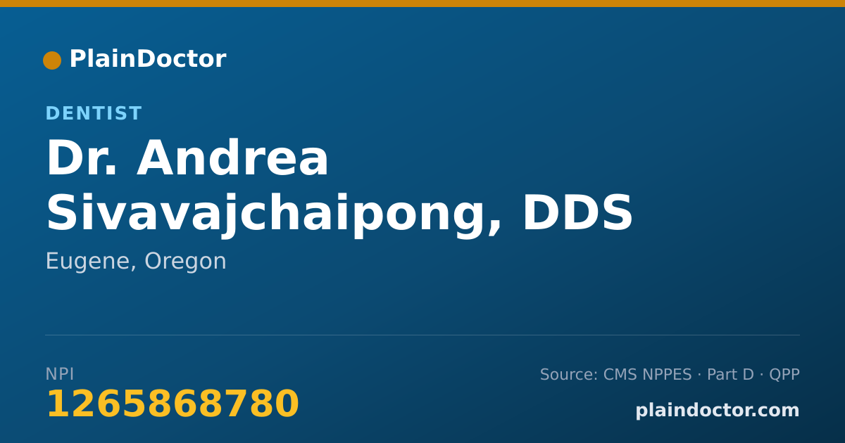 Shareable card for Andrea Sivavajchaipong, DDS - Dentist, Eugene, OR