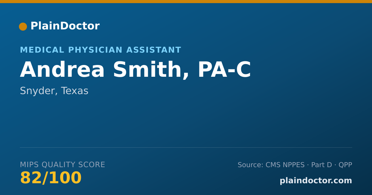 Shareable card for Andrea Smith, PA-C - Medical Physician Assistant, Snyder, TX