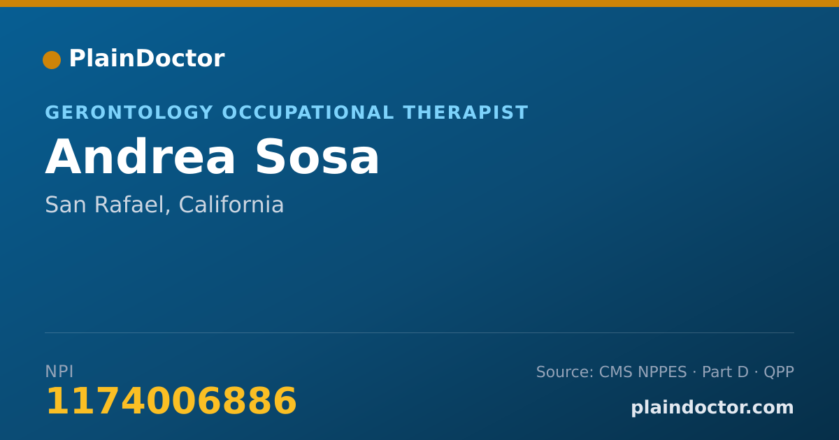 Shareable card for Andrea Sosa - Gerontology Occupational Therapist, San Rafael, CA