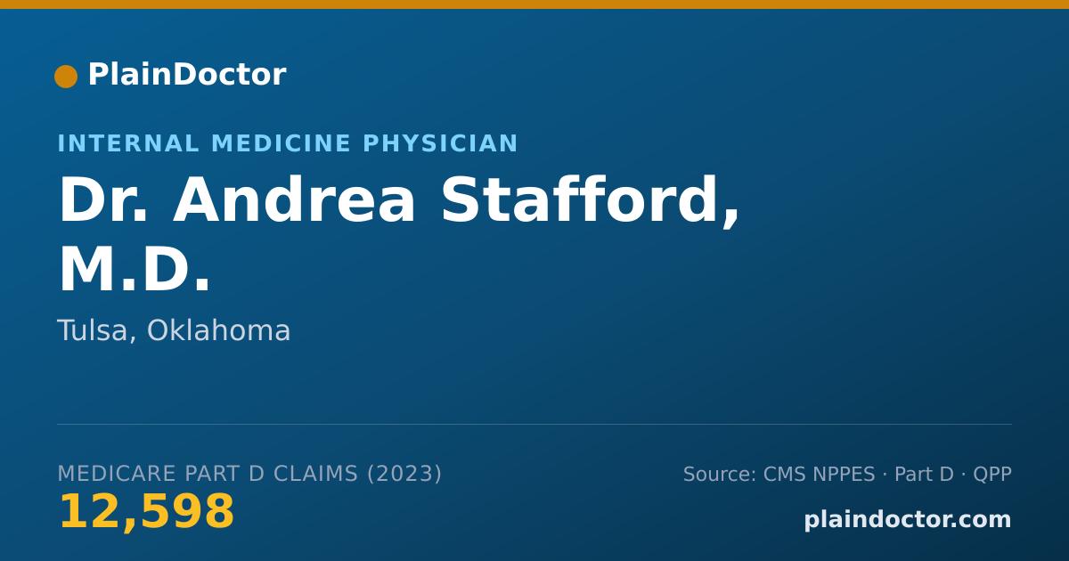 Shareable card for Andrea Stafford, M.D. - Internal Medicine Physician, Tulsa, OK