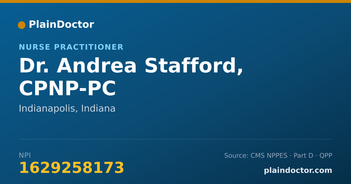 Shareable card for Andrea Stafford, CPNP-PC - Nurse Practitioner, Indianapolis, IN