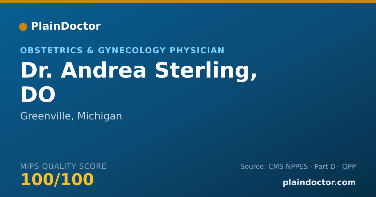 Shareable card for Andrea Sterling, DO - Obstetrics & Gynecology Physician, Greenville, MI