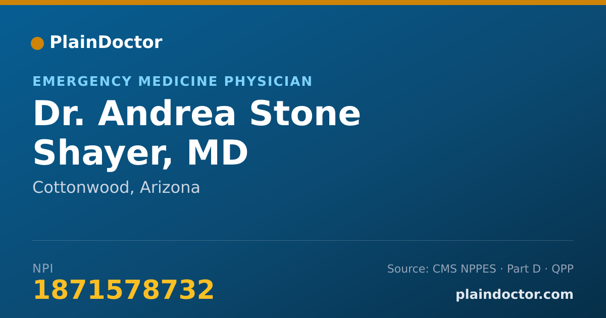 Shareable card for Andrea Stone Shayer, MD - Emergency Medicine Physician, Cottonwood, AZ