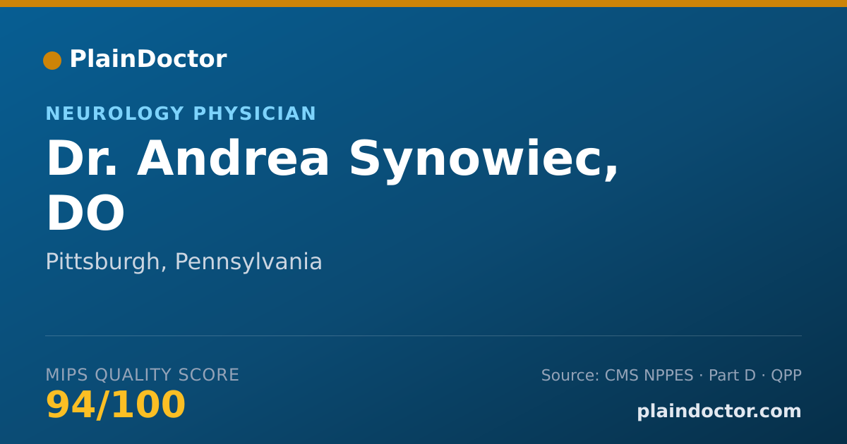 Shareable card for Andrea Synowiec, DO - Neurology Physician, Pittsburgh, PA