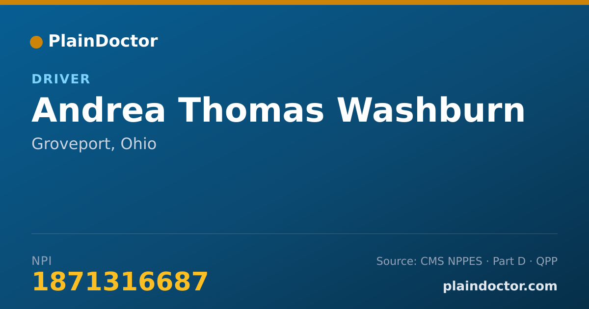 Shareable card for Andrea Thomas Washburn - Driver, Groveport, OH