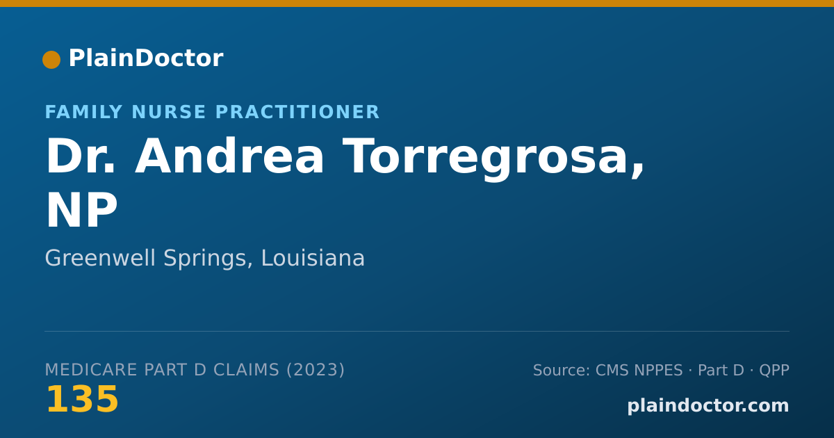 Shareable card for Andrea Torregrosa, NP - Family Nurse Practitioner, Greenwell Springs, LA