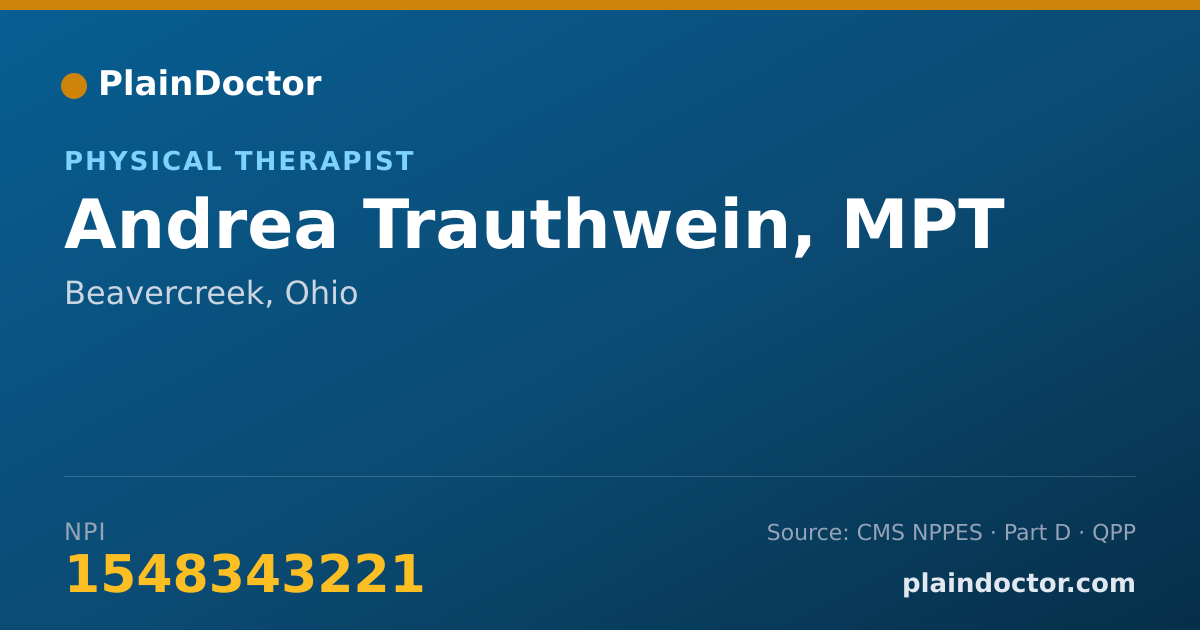 Shareable card for Andrea Trauthwein, MPT - Physical Therapist, Beavercreek, OH
