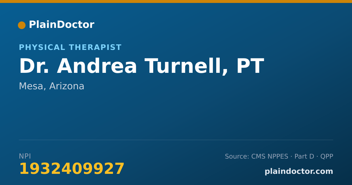 Shareable card for Andrea Turnell, PT - Physical Therapist, Mesa, AZ