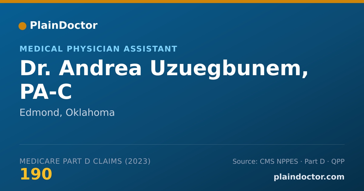 Shareable card for Andrea Uzuegbunem, PA-C - Medical Physician Assistant, Edmond, OK
