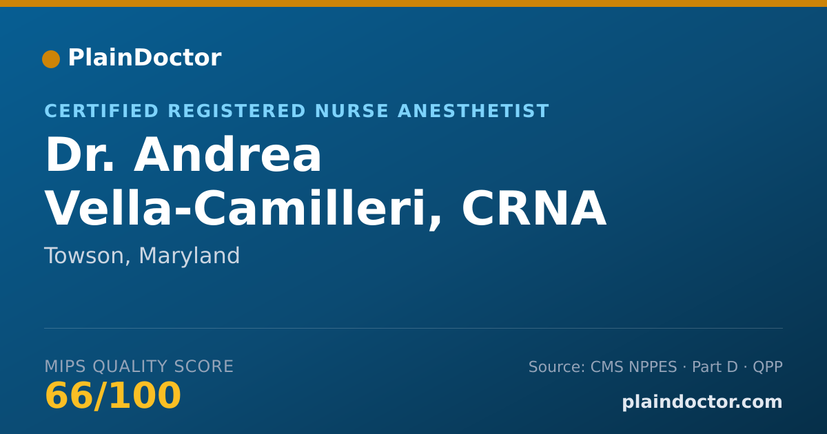 Shareable card for Andrea Vella-Camilleri, CRNA - Certified Registered Nurse Anesthetist, Towson, MD