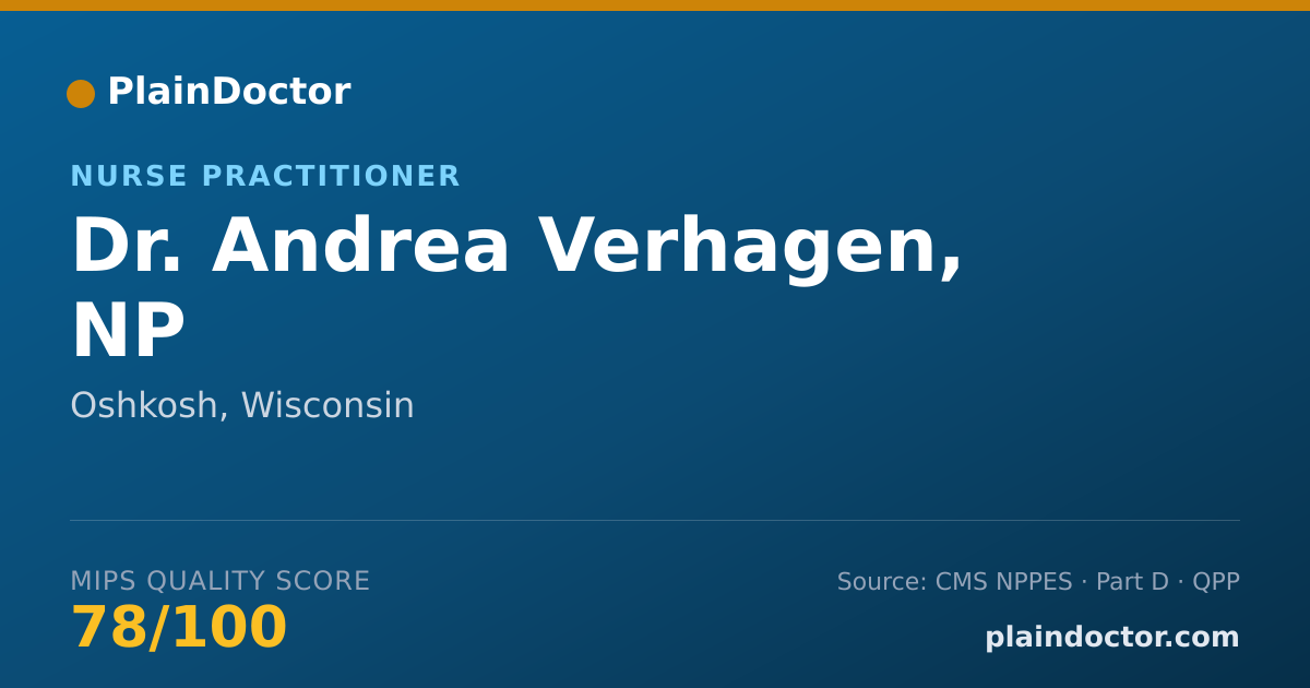 Shareable card for Andrea Verhagen, NP - Nurse Practitioner, Oshkosh, WI