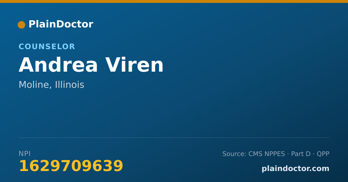 Shareable card for Andrea Viren - Counselor, Moline, IL