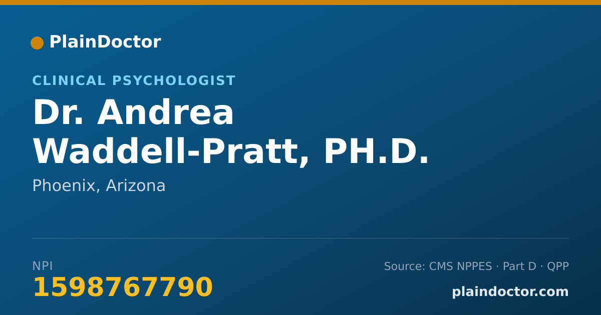 Shareable card for Andrea Waddell-Pratt, PH.D. - Clinical Psychologist, Phoenix, AZ