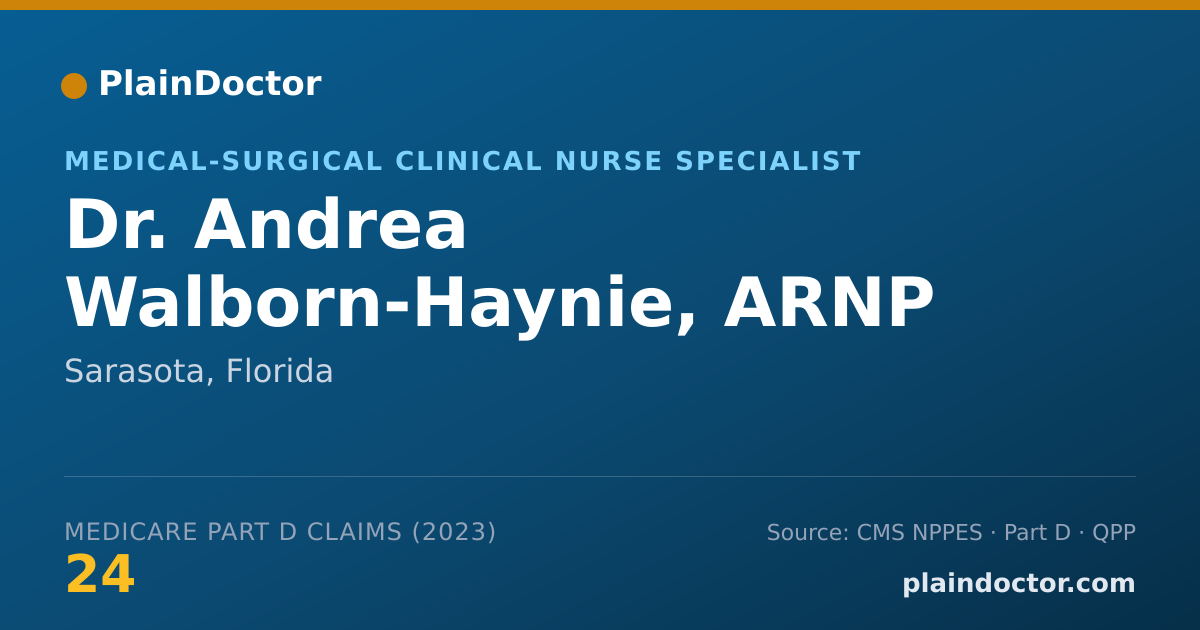 Shareable card for Andrea Walborn-Haynie, ARNP - Medical-Surgical Clinical Nurse Specialist, Sarasota, FL