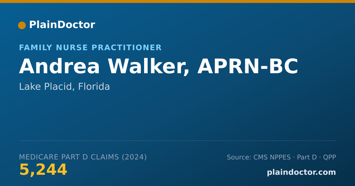 Shareable card for Andrea Walker, APRN-BC - Family Nurse Practitioner, Lake Placid, FL