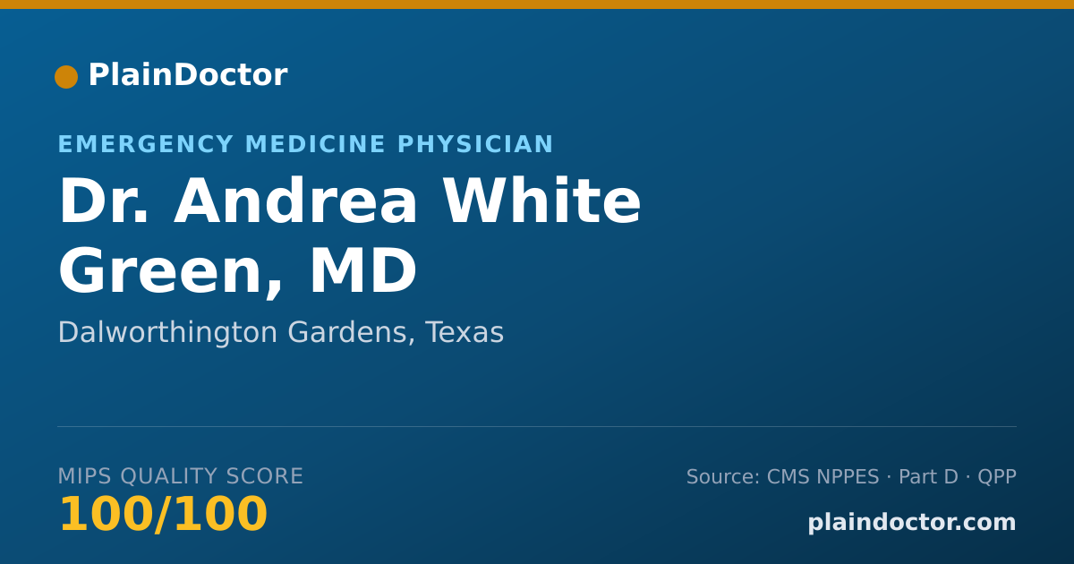Shareable card for Andrea White Green, MD - Emergency Medicine Physician, Dalworthington Gardens, TX