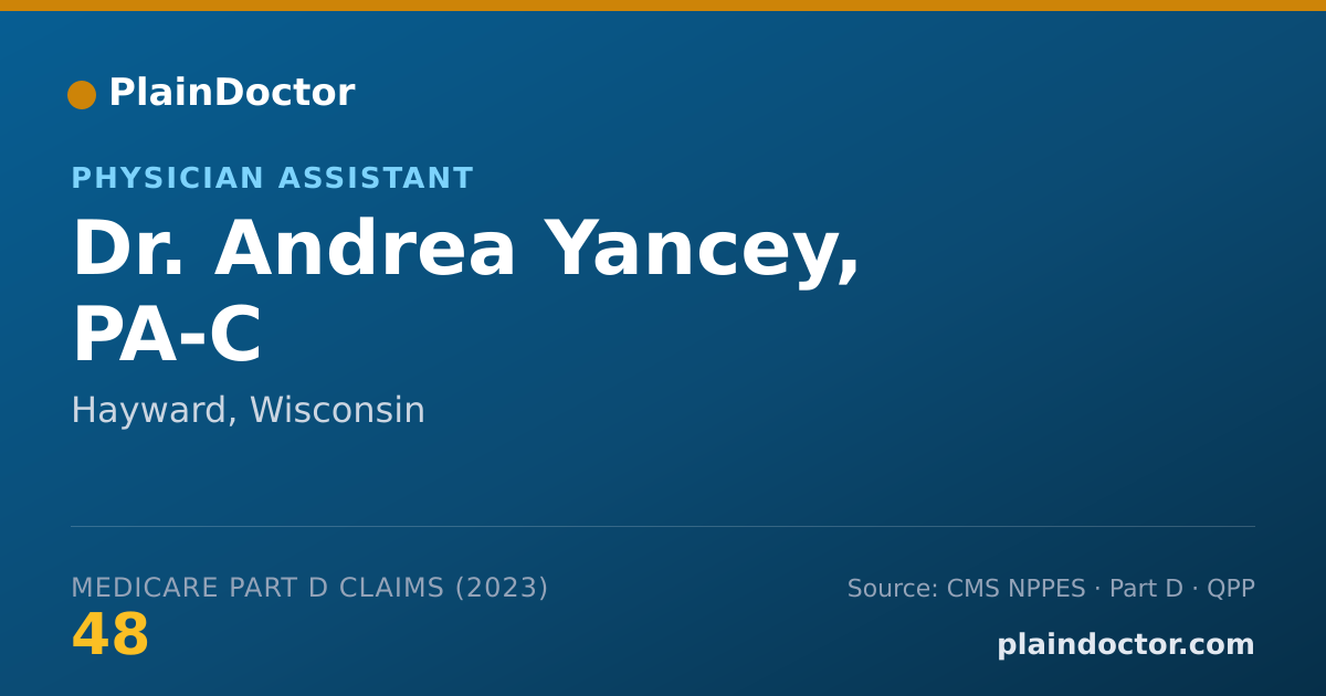 Shareable card for Andrea Yancey, PA-C - Physician Assistant, Hayward, WI