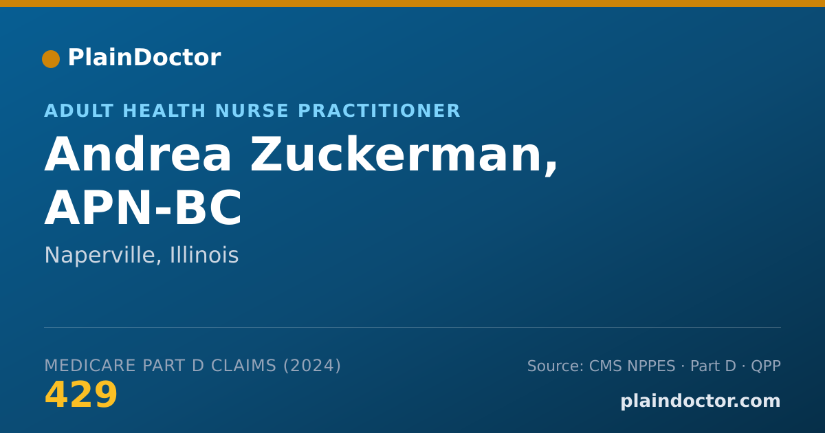 Shareable card for Andrea Zuckerman, APN-BC - Adult Health Nurse Practitioner, Naperville, IL