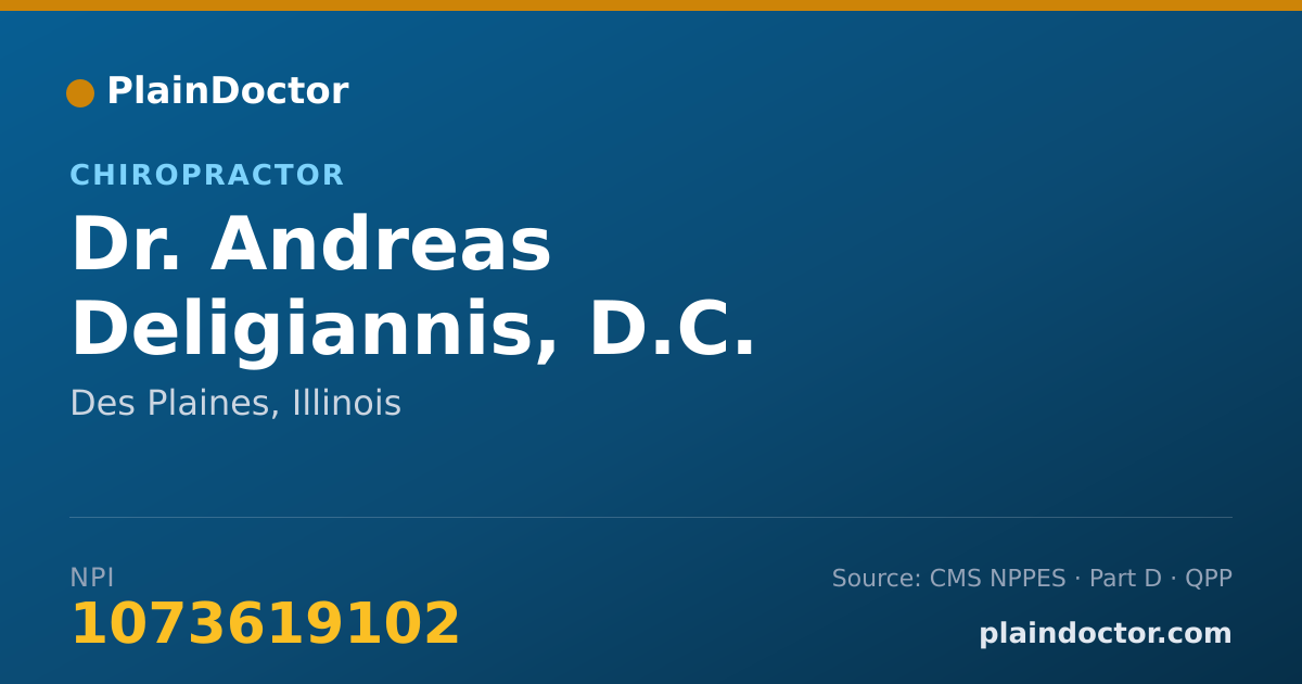 Shareable card for Andreas Deligiannis, D.C. - Chiropractor, Des Plaines, IL