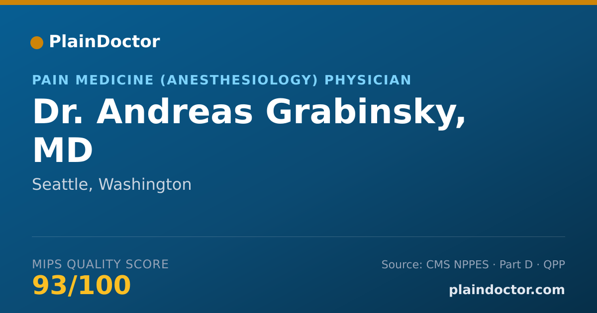 Shareable card for Andreas Grabinsky, MD - Pain Medicine (Anesthesiology) Physician, Seattle, WA