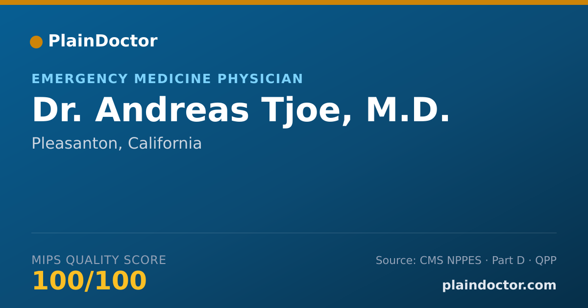 Shareable card for Andreas Tjoe, M.D. - Emergency Medicine Physician, Pleasanton, CA