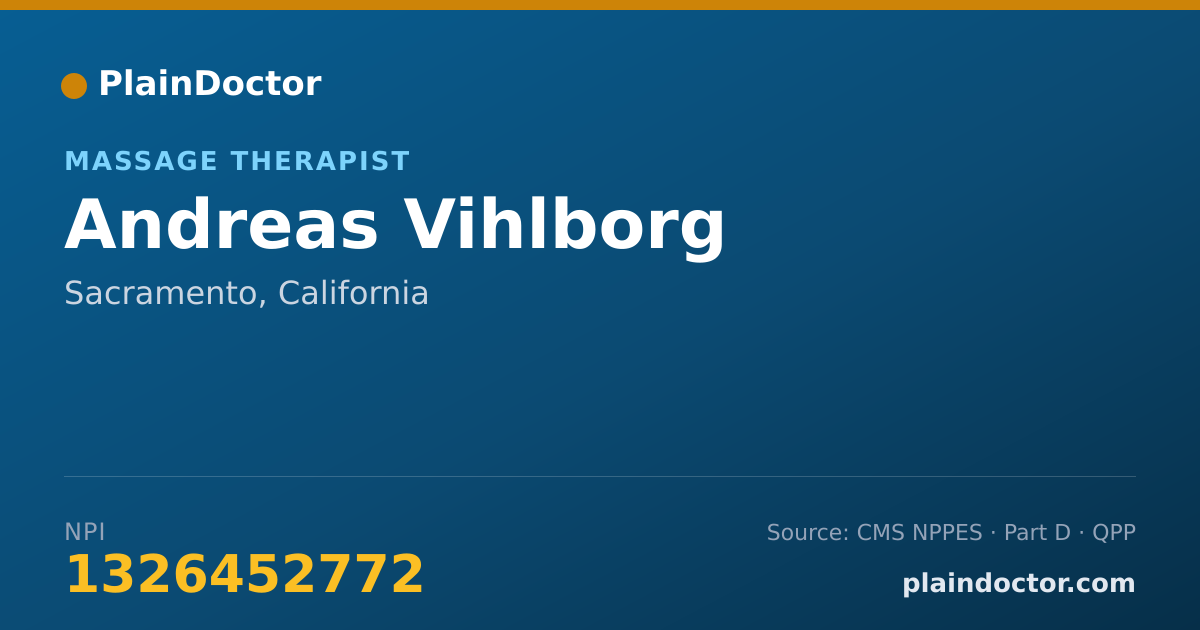 Shareable card for Andreas Vihlborg - Massage Therapist, Sacramento, CA