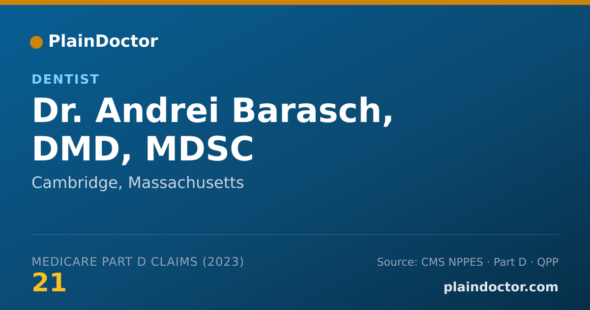 Shareable card for Andrei Barasch, DMD, MDSC - Dentist, Cambridge, MA