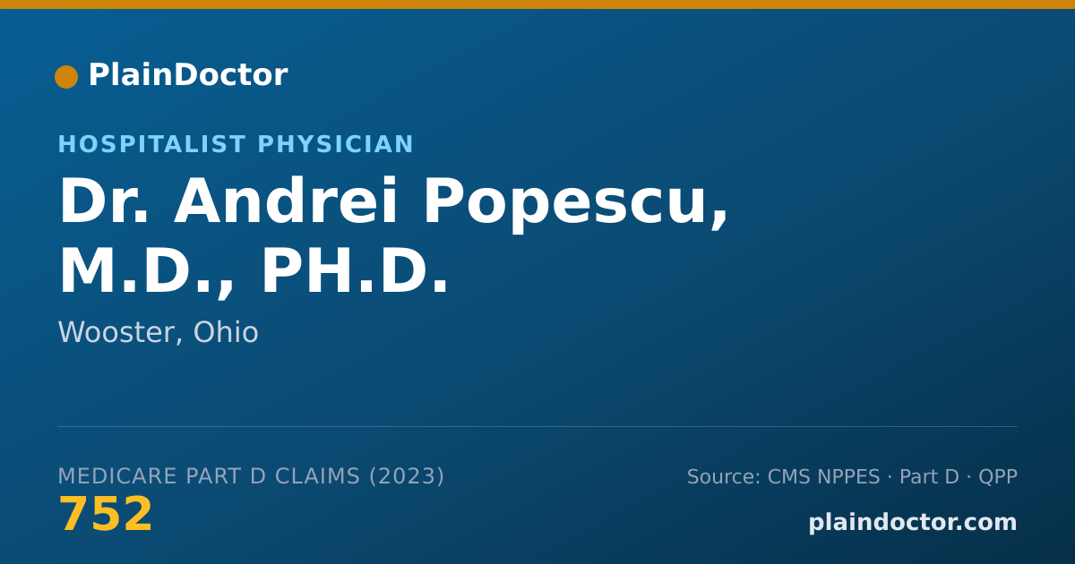 Shareable card for Andrei Popescu, M.D., PH.D. - Hospitalist Physician, Wooster, OH