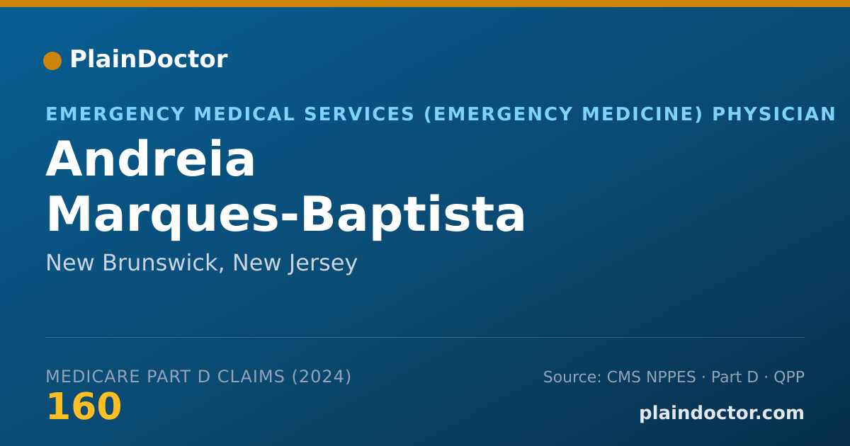 Shareable card for Andreia Marques-Baptista - Emergency Medical Services (Emergency Medicine) Physician, New Brunswick, NJ