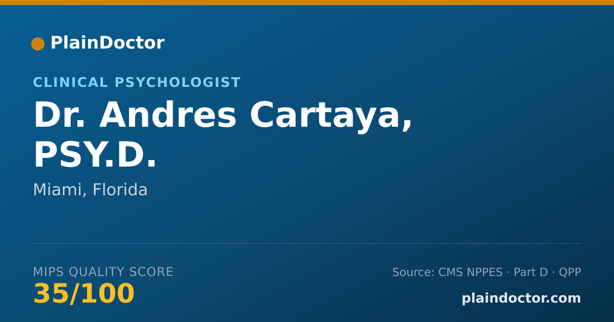Shareable card for Andres Cartaya, PSY.D. - Clinical Psychologist, Miami, FL