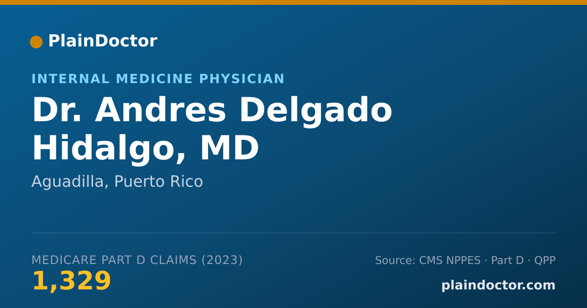 Shareable card for Andres Delgado Hidalgo, MD - Internal Medicine Physician, Aguadilla, PR