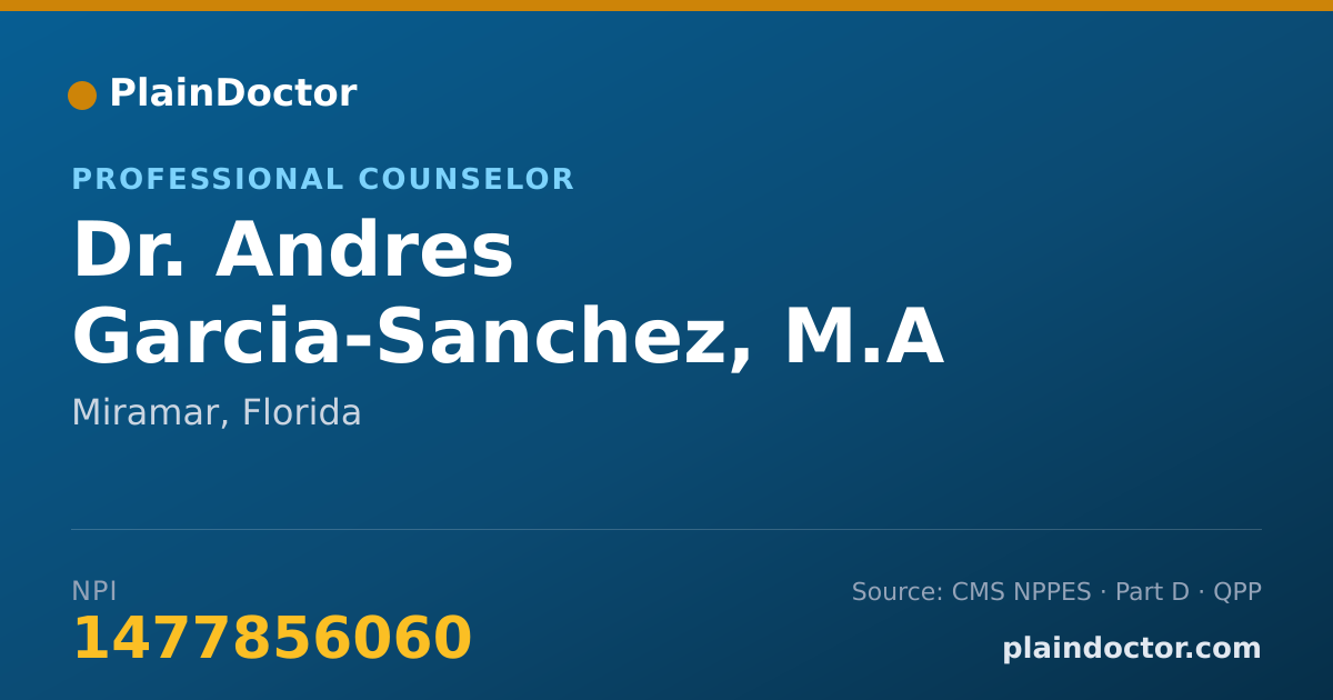 Shareable card for Andres Garcia-Sanchez, M.A - Professional Counselor, Miramar, FL
