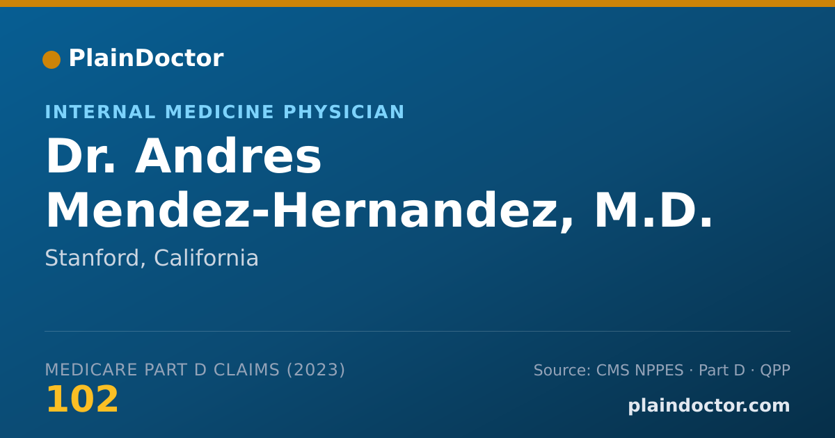 Shareable card for Andres Mendez-Hernandez, M.D. - Internal Medicine Physician, Stanford, CA