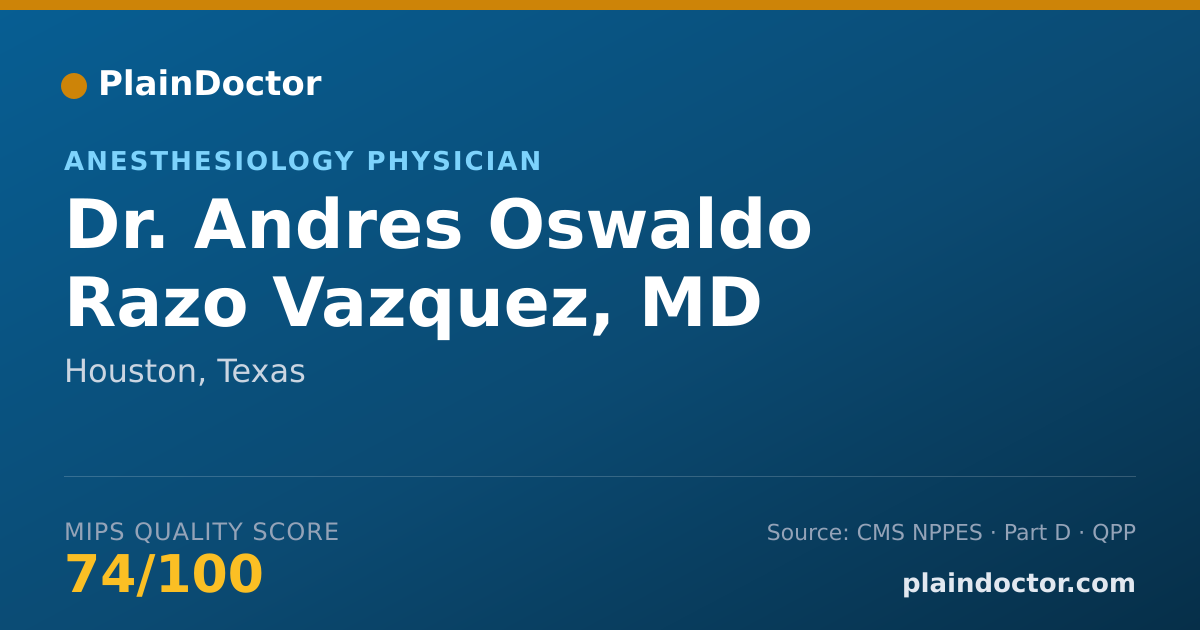 Shareable card for Andres Oswaldo Razo Vazquez, MD - Anesthesiology Physician, Houston, TX