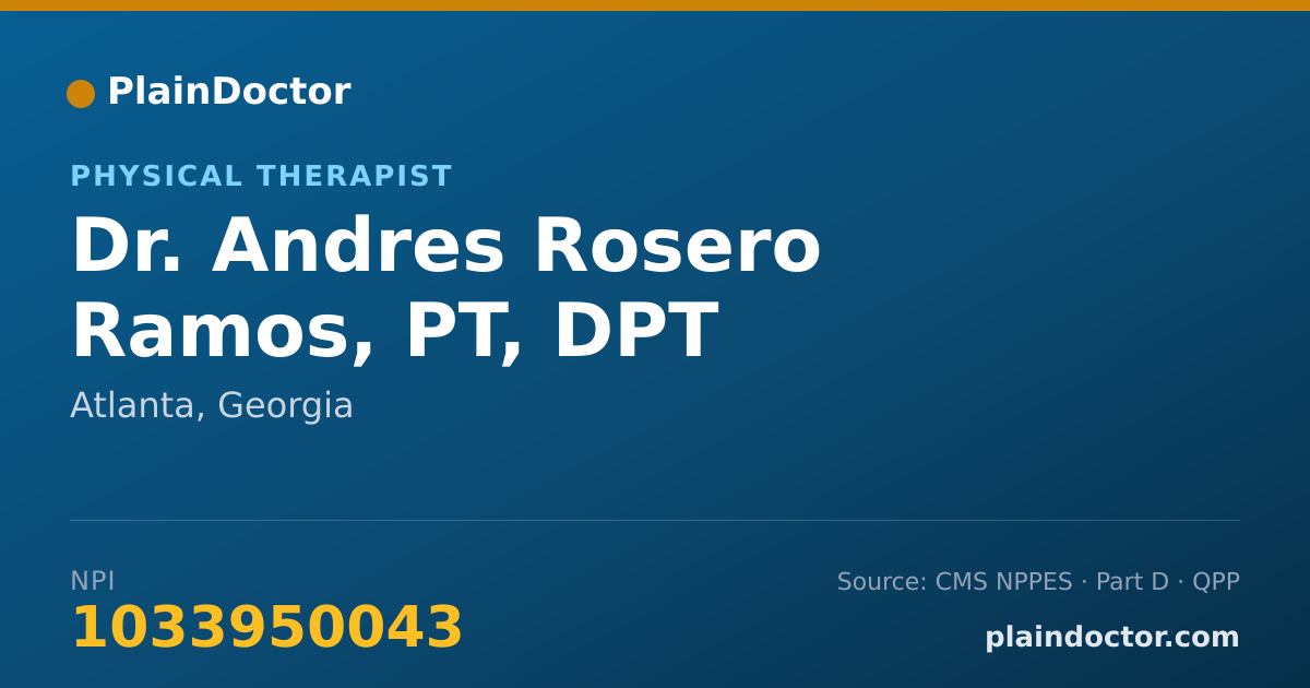 Shareable card for Andres Rosero Ramos, PT, DPT - Physical Therapist, Atlanta, GA