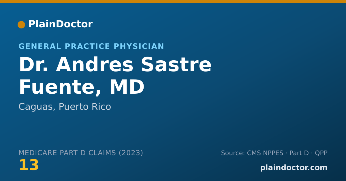 Shareable card for Andres Sastre Fuente, MD - General Practice Physician, Caguas, PR