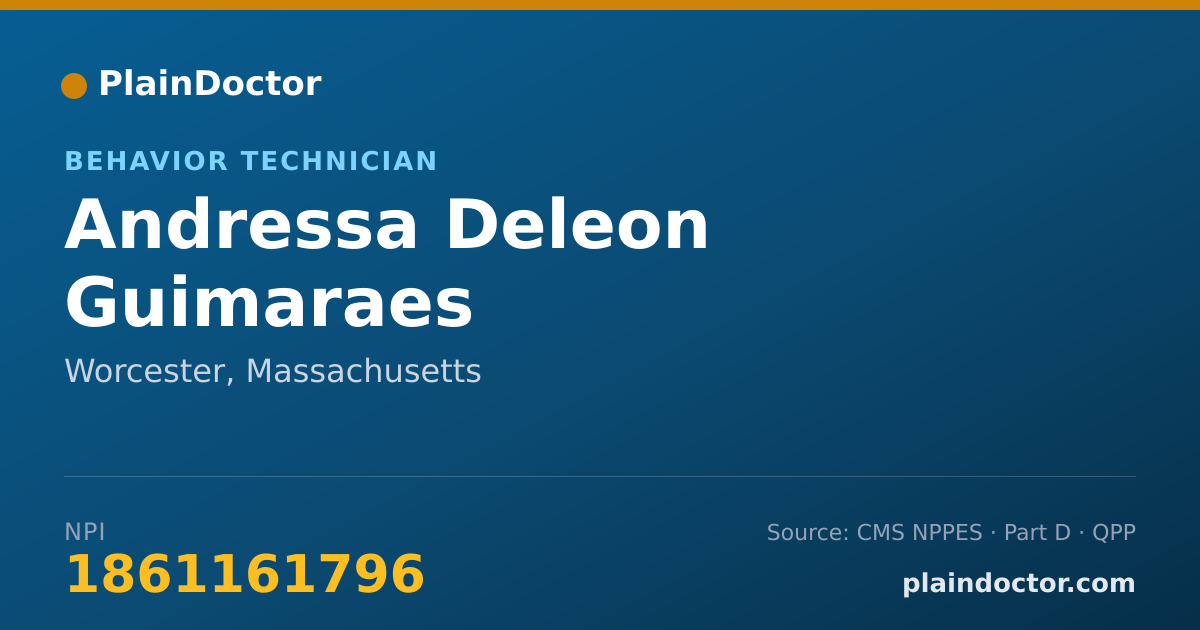 Shareable card for Andressa Deleon Guimaraes - Behavior Technician, Worcester, MA