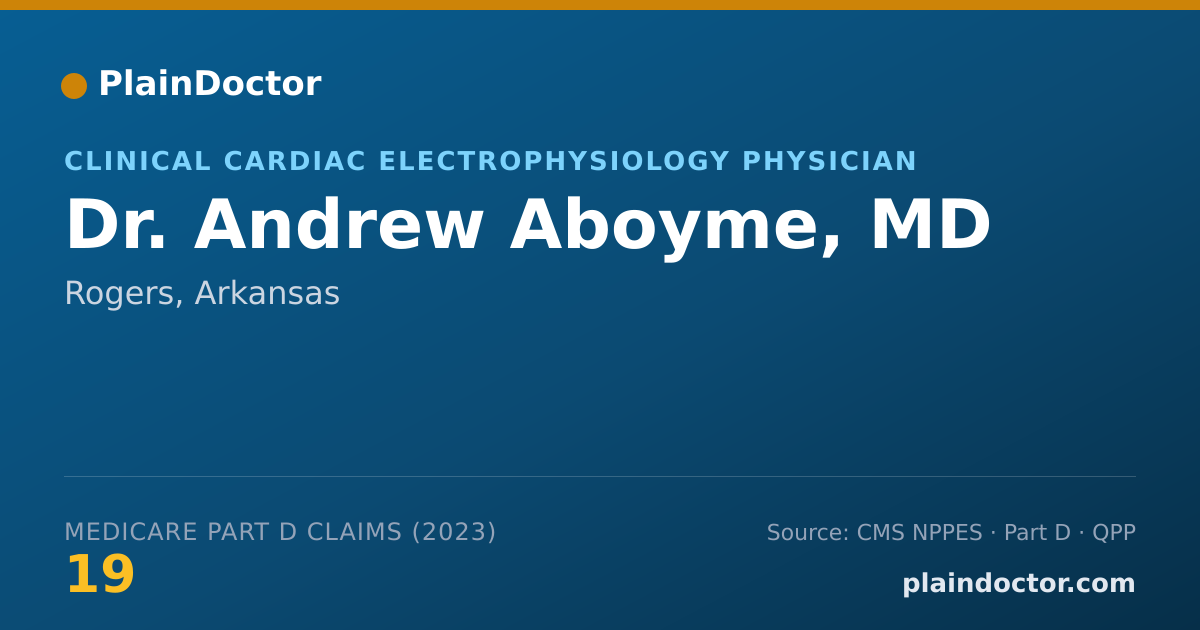 Shareable card for Andrew Aboyme, MD - Clinical Cardiac Electrophysiology Physician, Rogers, AR